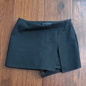 Black Mini Skort with Side Slit